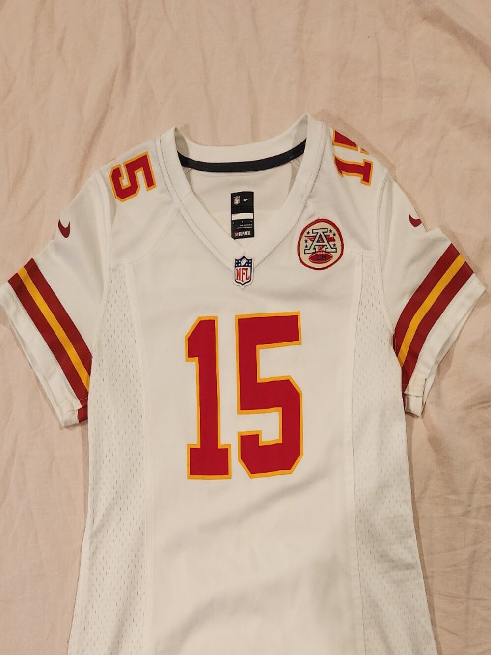 Nike Kansas City Chiefs #15 White Red Gold Football Jersey